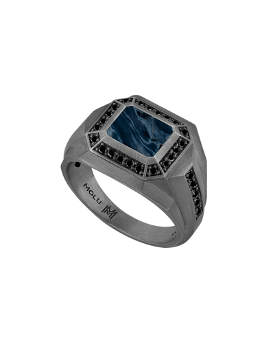 Legend Siyah Pırlantalı Pietersite Taşlı Gümüş Yüzük