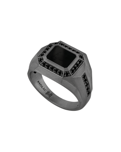 Legend Siyah Pırlantalı Oniksli Gümüş Yüzük