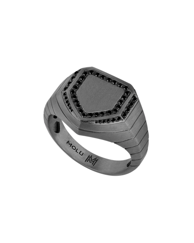 Legend Siyah Pırlantalı Gümüş Yüzük