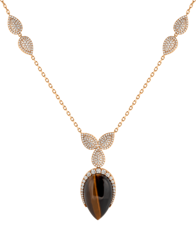 Tropica Colors Pırlantalı Kaplan Gözlü Kolye