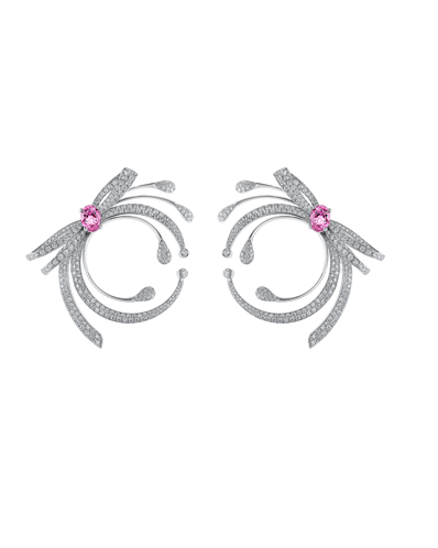 Today's Princess Pırlantalı Pembe Safirli Küpe