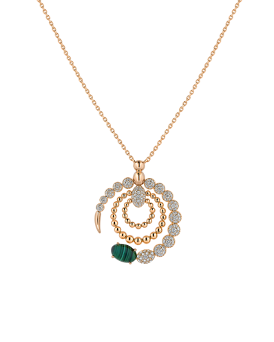 Tropica Pırlantalı Malahitli Büyük Kolye