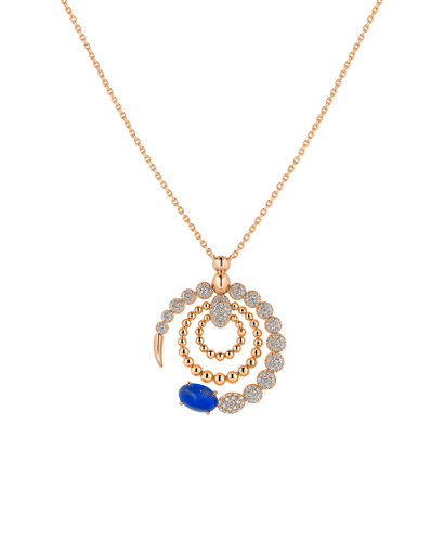 Tropica Pırlantalı Lapis Lazuli Büyük Kolye