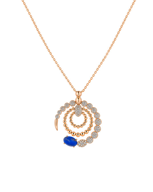 Tropica Pırlantalı Lapis Lazuli Büyük Kolye