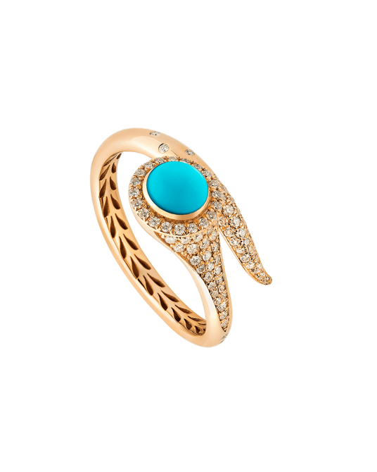 Tropica Pırlantalı Turkuazlı İnce Yüzük
