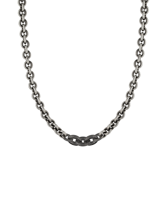 Molu Legend Siyah Pırlantalı Zincir Kolye