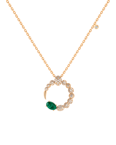 Tropica Pırlantalı Malahitli Kolye