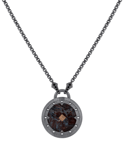 Legend Siyah Pırlantalı Pietersite Taşlı Kolye