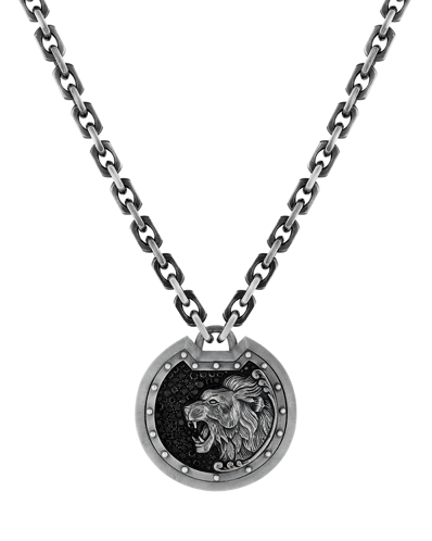 Legend Siyah Pırlantalı Aslan Figürlü Kolye