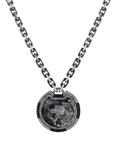 Legend Siyah Pırlantalı Pietersite Taşlı Aslan Figürlü Kolye