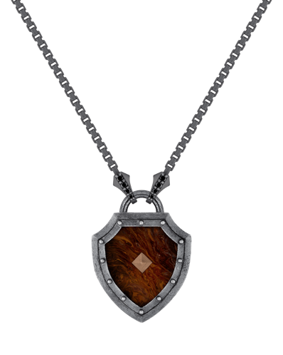 Legend Siyah Pırlantalı Pietersite Taşlı Kolye