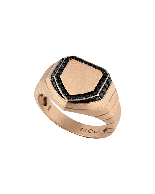 Legend Siyah Pırlantalı Altın Yüzük