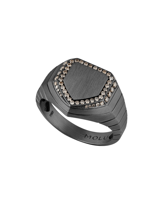 Legend Kahve Pırlantalı Gümüş Yüzük