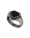 Molu Legend Siyah Pırlantalı Karbonlu Gümüş Yüzük