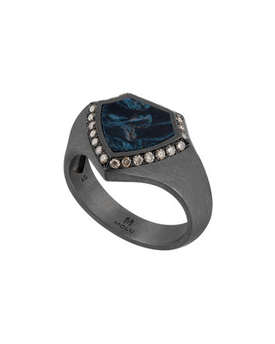 Molu Legend Kahve Pırlantalı Pietersite Taşlı Gümüş Yüzük