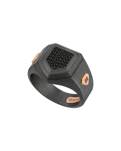 Molu Legend Siyah Pırlantalı Gümüş Yüzük