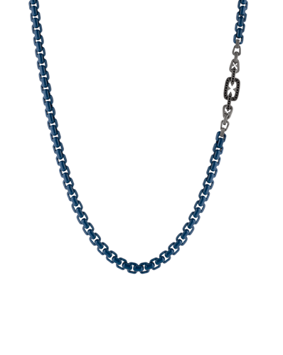 Legend Siyah Pırlantalı Mavi Renk Zincir Kolye