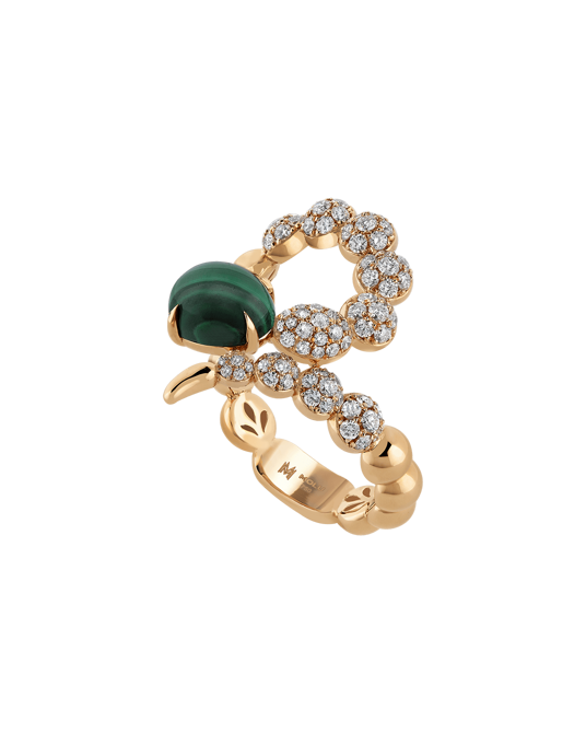 Tropica Pırlantalı Malahitli Yaylı Yüzük