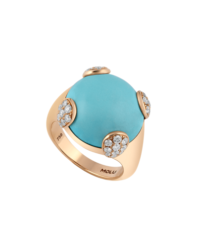 Tropica Colors Pırlantalı Turkuazlı Yüzük