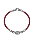 Legend Kahve Pırlantalı Bordo Renk Zincir Bilezik
