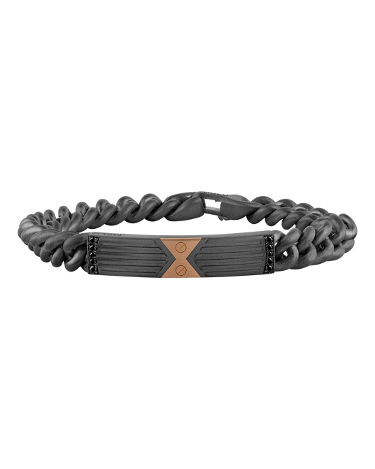 Legend Siyah Pırlantalı Zincir Bilezik