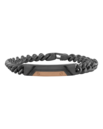 Legend Siyah Pırlantalı Zincir Bilezik