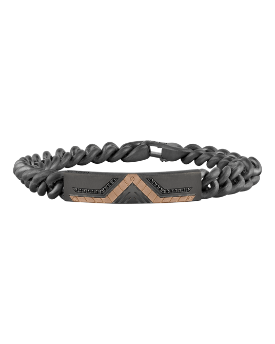 Legend Siyah Pırlantalı Zincir Bilezik