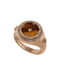 Picture of Legend Brown Diamond Tiger Eye Gold Little Finger Ring