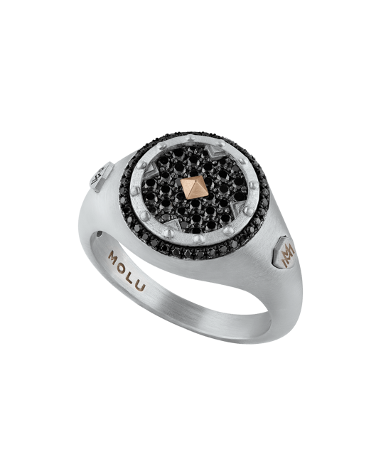 Picture of Legend Black Diamond Silver Ring