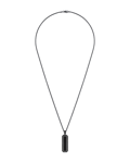 Molu Siyah Pırlantalı Karbon Fiber 925 Gümüş Kolye KL-8475-026