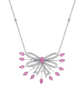 Today's Princess Pırlantalı 18 Ayar Beyaz Altın Pembe Safirli Kolye KL-8430-A-026