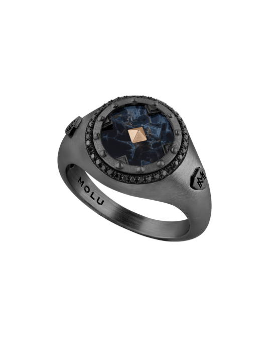 Legend Siyah Pırlantalı Pietersite Taşlı 925 Gümüş Yüzük YZ-12539-026