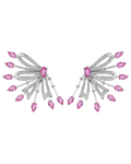 Molu Today's Princess Pırlantalı Pembe Safirli 18 Ayar Beyaz Altın Küpe KP-5859-026