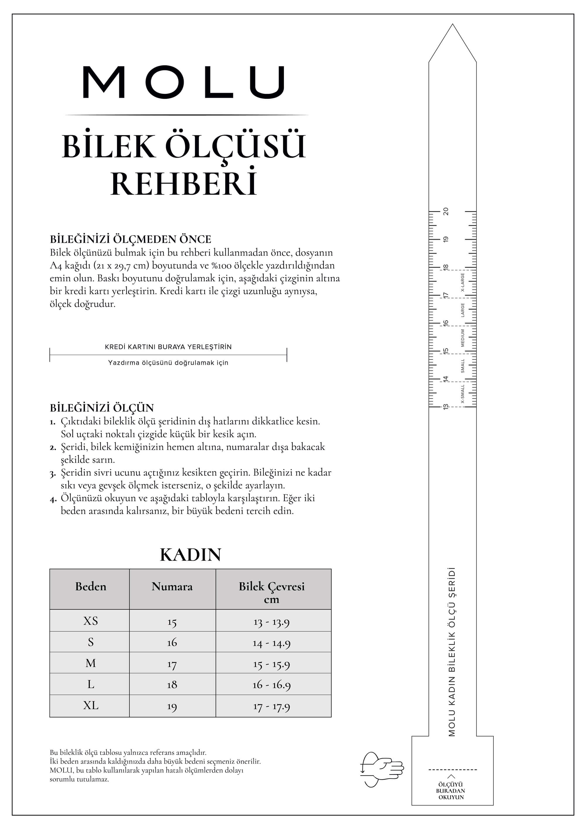 Molu Kadın Bilek Ölçüsü Rehberi